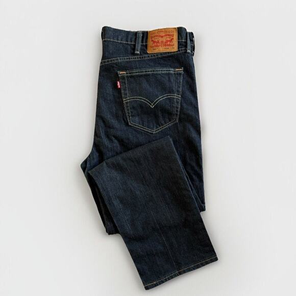 Levis 541 Jean Mens 39 x 31 Blue Dark Denim Stretch Straight Classic Streetwear - Picture 1 of 12